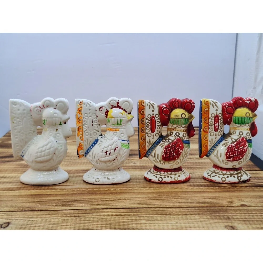 Old Chicken Collectible 2 Sets X4 Vintage Rooster Salt & Pepper Shakers LEGO X4‎